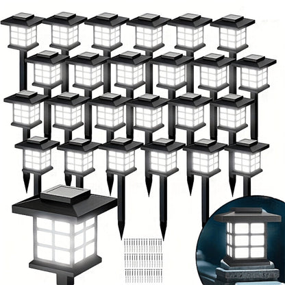 Solar Garden Lights Pathway Stakes in 6/12/24-Piece Sets with Warm, Cool or Multicolor Options