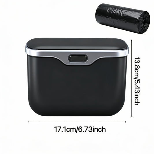 Car Trash Can with Garbage Bags – ABS Microfiber Mount, Dry & Wet Use, No-Damage Install, Fits 99% of Cars – Space-Saving Vehicle Waste Bin