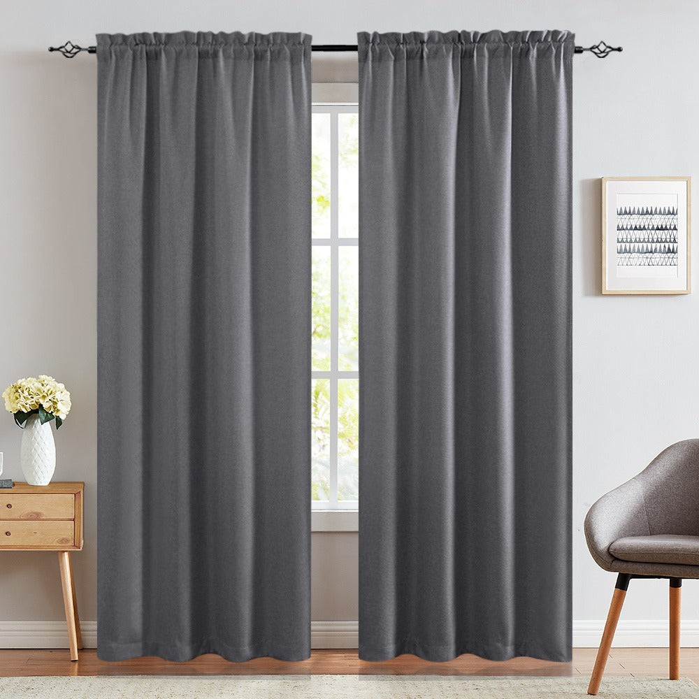 Two-Panel Solid Window Curtain Set with Rod-Pocket Top, 40 x 95-Inch Size and Two Color Options