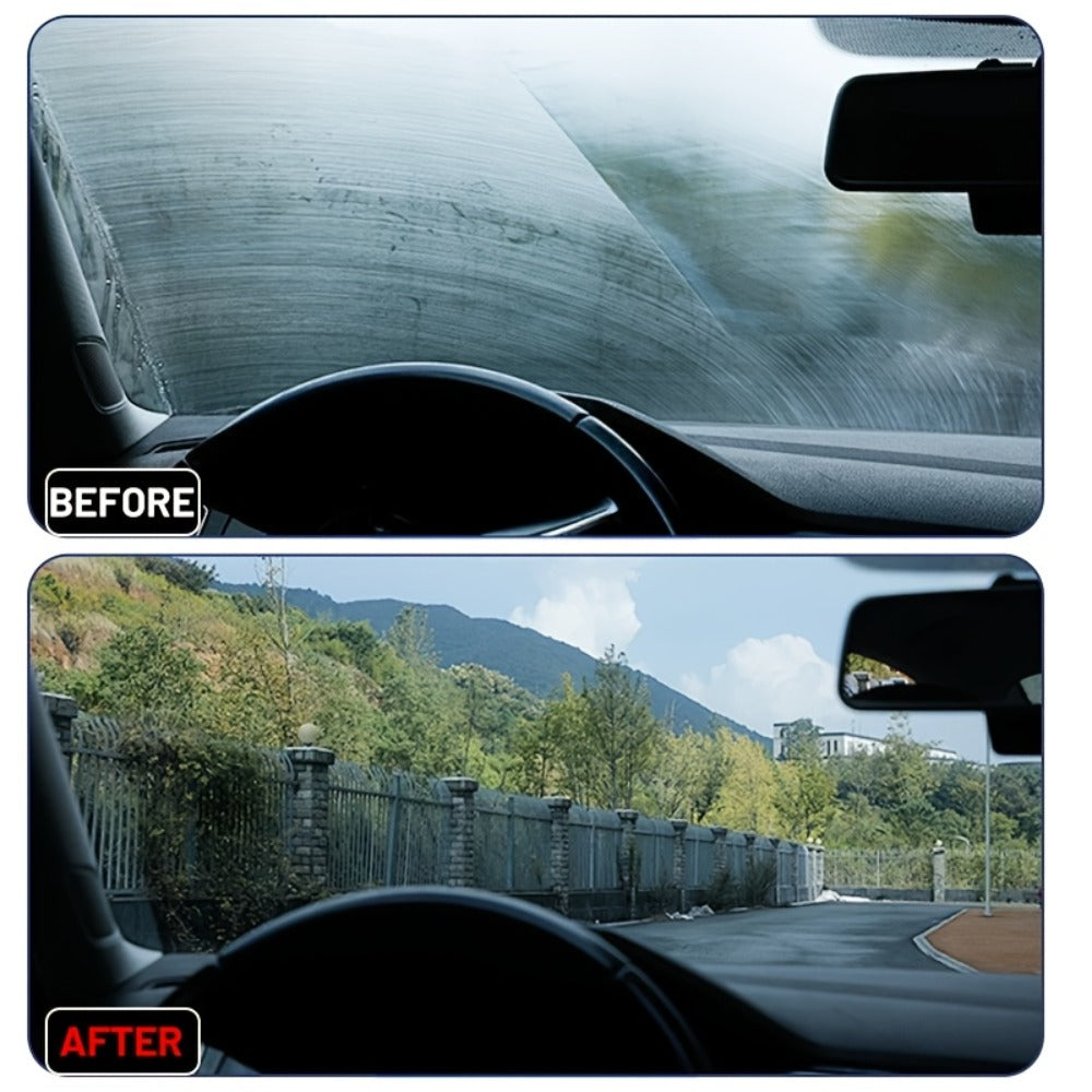 Glass Polishing Powder - Nano Windshield Scratch Repair & Clarity Restoration, Safe for All Glass Types, Car Windshield Detailing, Includes Sponge (85g)