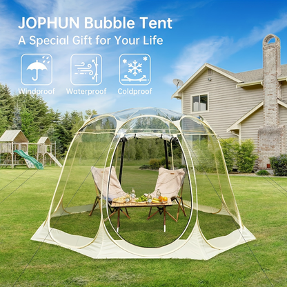 Clear-Panel Dome Screen Shelter with Two Zippered Doors, Ground Stakes and 10-by-10 or 12-by-12 Options