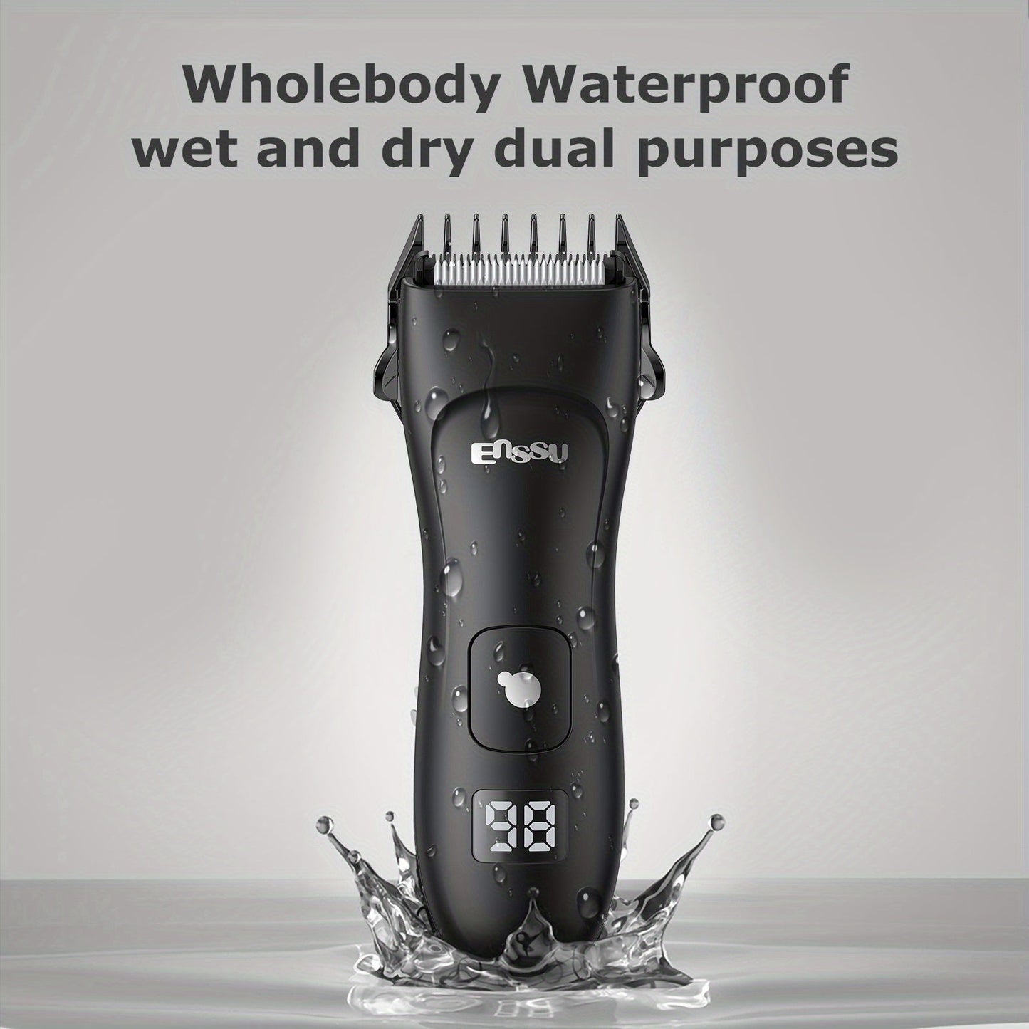 Full Body Groomer for Men IPX7 Waterproof Electric Trimmer Ceramic Blade LCD Display Bikini Private Parts Shaver Replaceable Head Wet Dry Gift