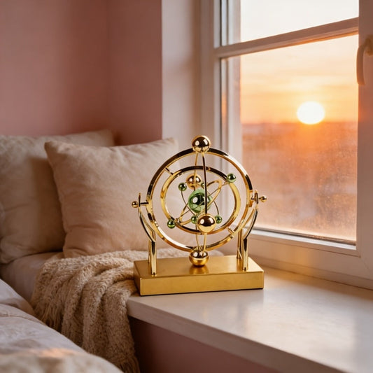 Perpetual Motion Pendulum Desk Decor - Cosmic Swing Solar System Planets Atomic Model Science Demonstration Self-Running No Battery Office Home Physics Gift