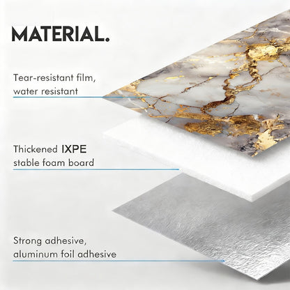 Peel and Stick Wall Tiles 50/100pcs Waterproof PVC Marble Self Adhesive Vinyl Tile Stickers for Bathroom Kitchen Living Room, TV Backdrop Shower Wall Panels Modern Home Decor Easy Installation