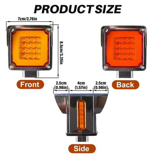 LED Side Marker Lights Square Truck Cab Clearance Lights 12V Waterproof Turn Signal Indicator Side Lights for Cars Trucks Trailers, Multi-Color Available (Red Amber Blue Green Purple Ice Blue)