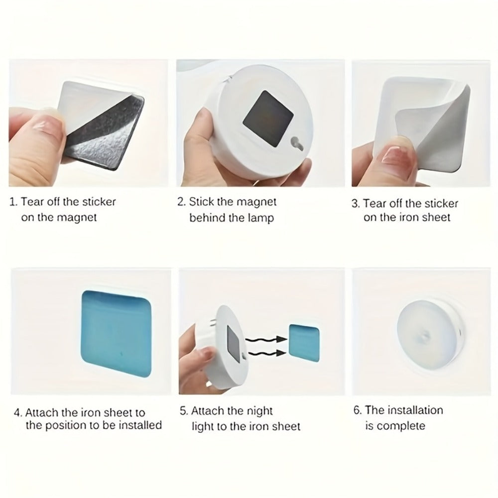 Wireless Motion Sensor Night Light USB Rechargeable - Dimmable Wall Lamp Dual Mode PIR Sensor Magnetic & Adhesive Mount 6 or 12 Pack for Kitchen Hallway Stairs Closet Cabinet Bedroom Bathroom