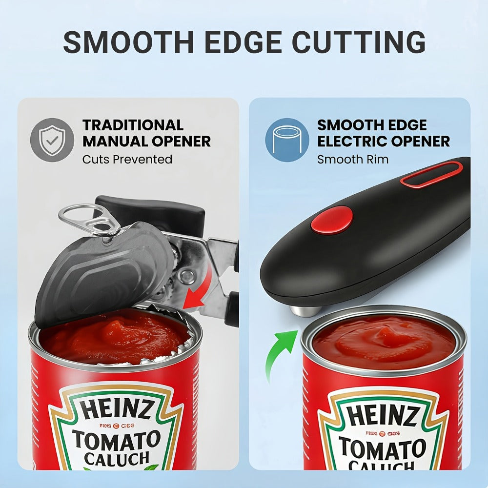 Black One-Touch Can Opener as a Single Unit or Two-Tool Bundle with Manual Jar-Opening Aid