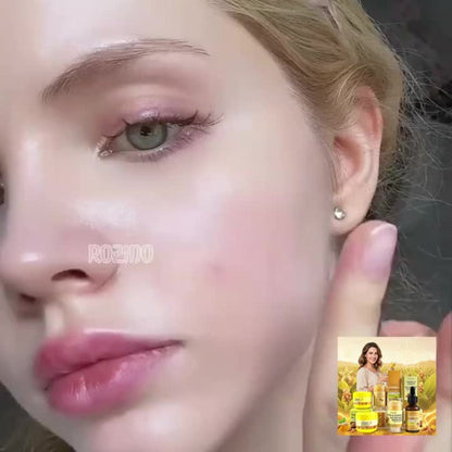 Skincare Set with ROZINO Label, 5 Turmeric and Vitamin C Cream and Serum Items for Face Hands and Feet