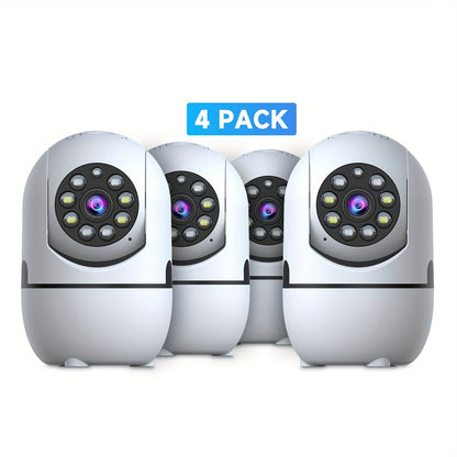 Pan Tilt Indoor Security Camera 355° with Dual Band 2.4G/5GHz WiFi, Color & B&W Night Vision, 2-Way Audio, Baby Pet Monitor, Motion Detection, Alexa Compatible, Cloud & SD Storage – 1/2/3/4 Pack