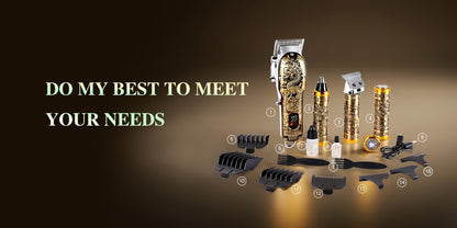 Dragon-Engraved Four-Tool Grooming Kit with Hair Clipper, Detail Trimmer, Nose Trimmer and Rotary Shaver
