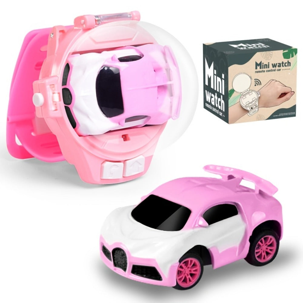 Remote Control Car, Mini Alloy Racer with Wearable Wrist Controller and Blue or Pink Finish for Smooth-Surface Driving