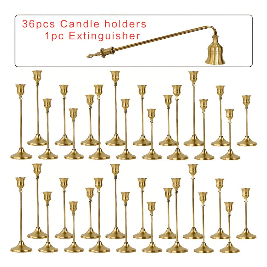 Copper Plated Candlestick Holders Bulk Set – Retro Minimalist Taper Candle Holders for Wedding Birthday Christmas Dining Table Fireplace Decor