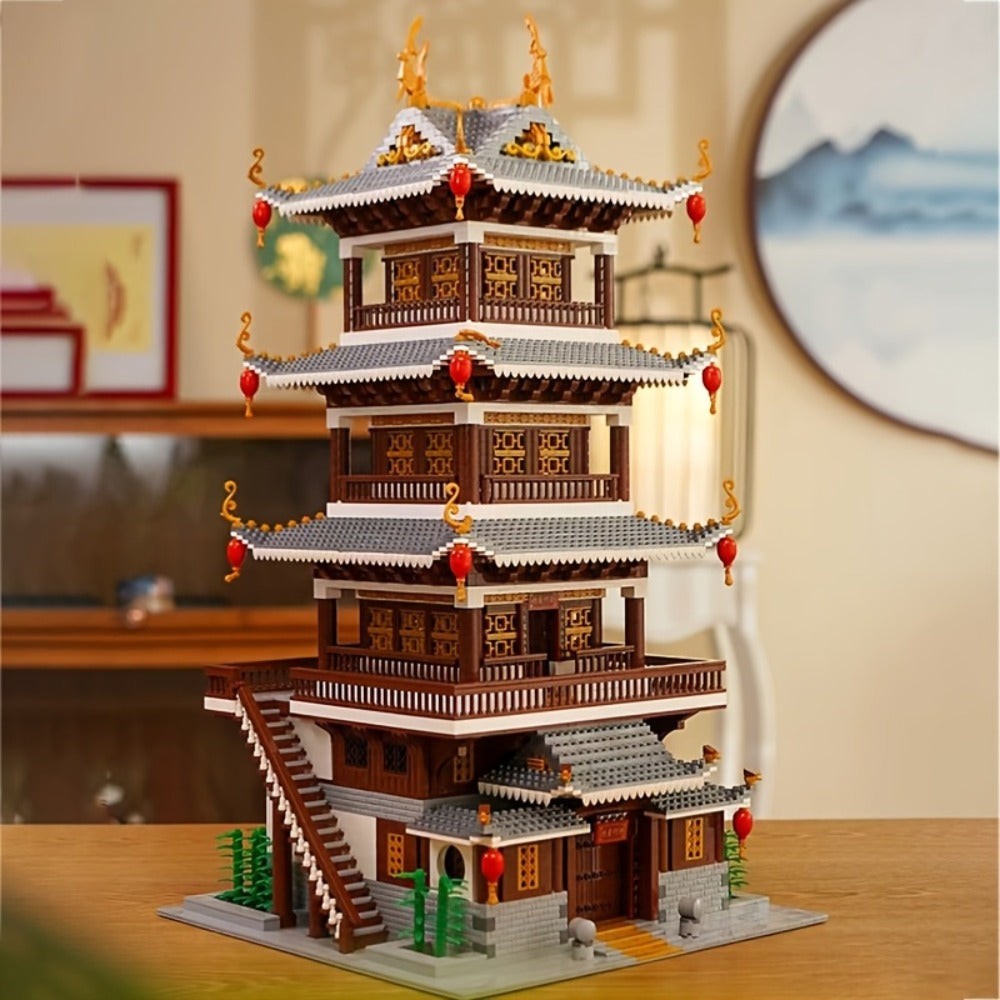 Ancient Chinese Palace Architecture Micro Building Block Set with 6,134 Pieces for Expert-Level Display