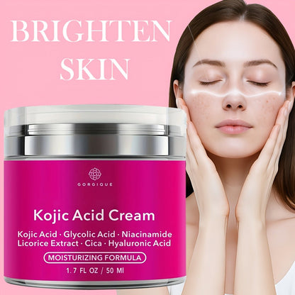 Face Cream Kojic Acid and Hyaluronic Acid 50ml Formula in One-Jar or Two-Jar Pack Options for AM and PM Use