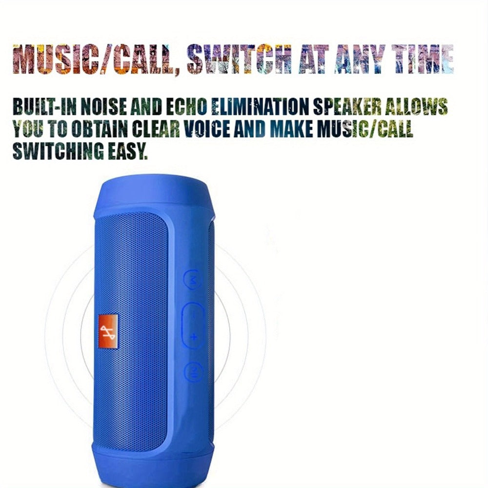 Bluetooth Speaker Compact Cylindrical Model with Rechargeable Lithium Battery, USB Charging and Three Colors