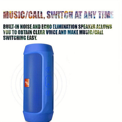 Bluetooth Speaker Compact Cylindrical Model with Rechargeable Lithium Battery, USB Charging and Three Colors