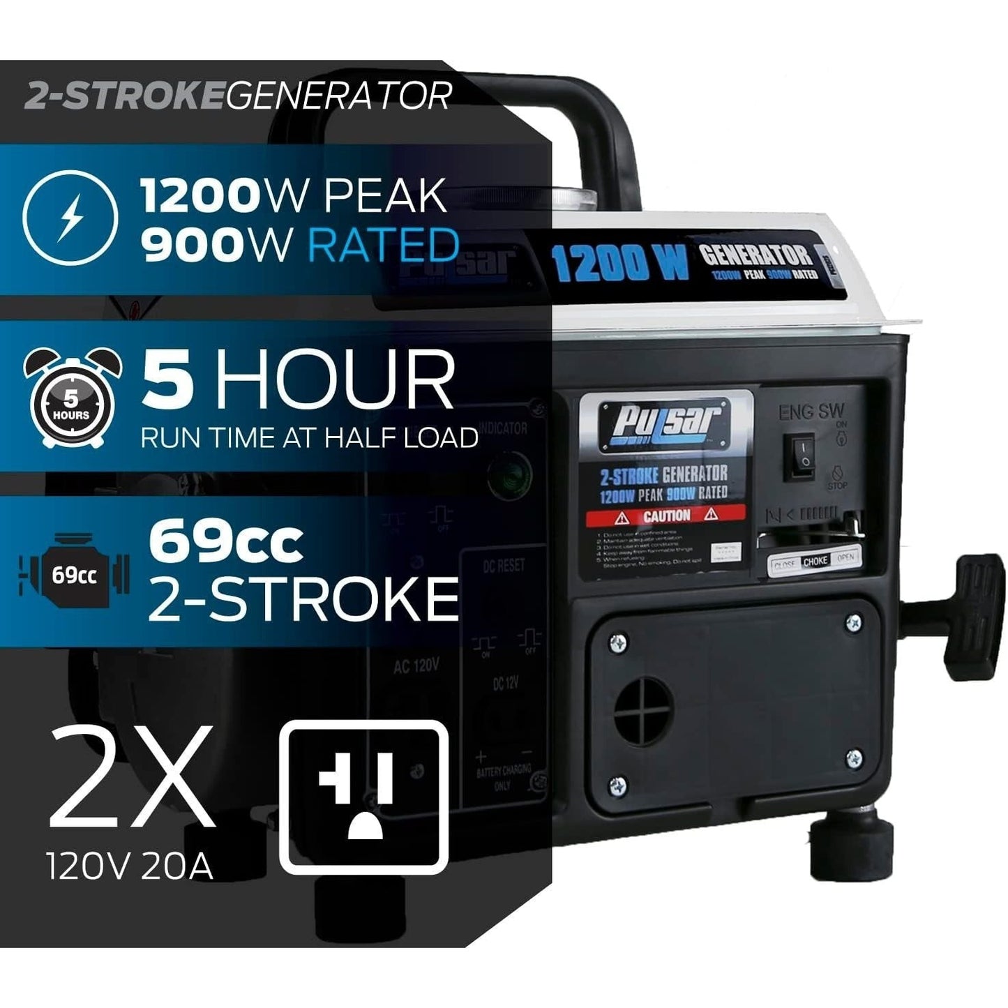 Portable Generator Gas Powered | Camping Emergency Tailgating Outdoor