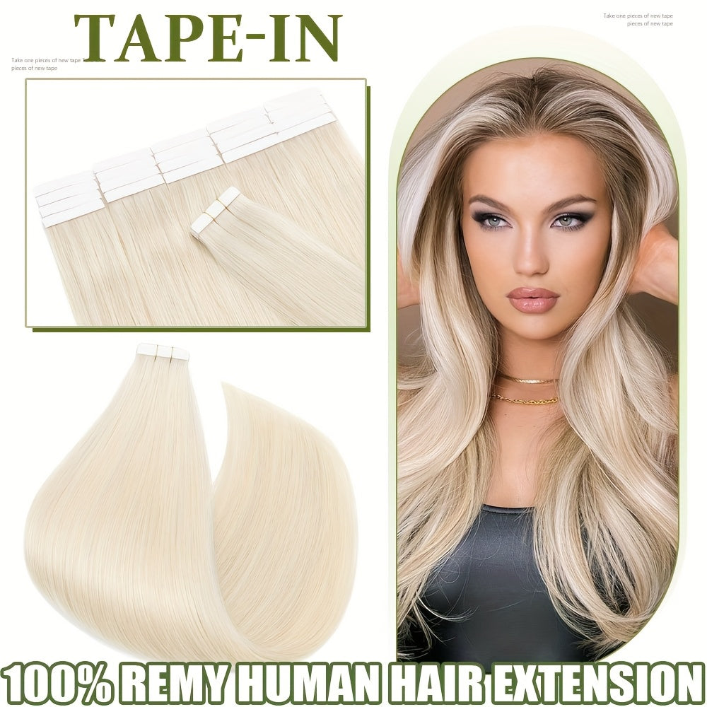 Hair Extensions Straight Brazilian Remy Human Hair Tape-In Set with 10 Pieces, 12–24-Inch Lengths and 11 Colors