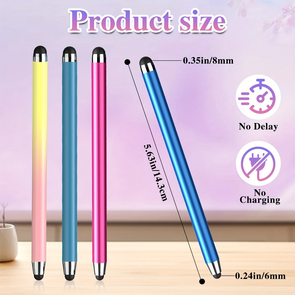 10-Piece Dual-Tip Stylus Pen Set for Capacitive Touchscreens in Three Color Assortments with Passive Design