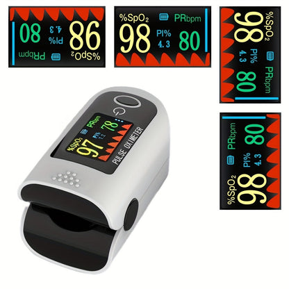 Two-Piece Fingertip Pulse Oximeter Set with Color Display in Black or Blue Checkout Options