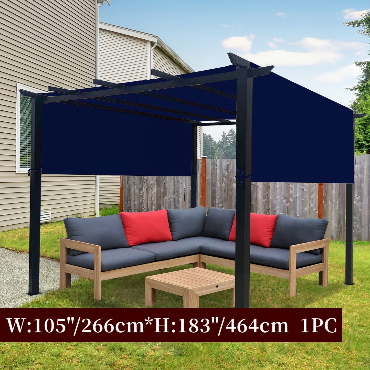Pergola Replacement Canopy Panel in Eight Colors and Three Lengths for 24 Checkout Options