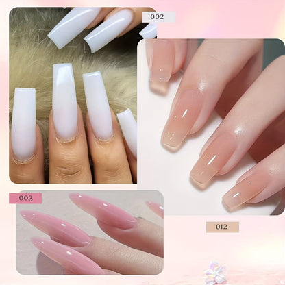 Poly Nail Gel Extension Kit 6 Colors with USB UV LED Lamp & Slip Solution - All-in-One Polygel Nail