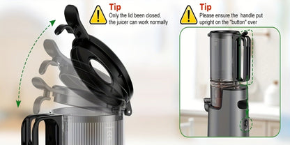 Cold Press Juicer Masticating – 350W Slow Juicer with Wide Feed Chute, 50RPM Fine Grinding, High Juice Yield, Easy to Clean, Safe Bladeless Design for Whole Fruits & Vegetables, Black & Pink