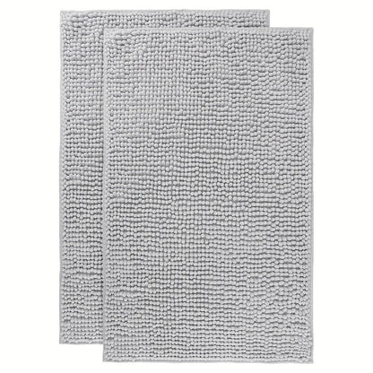 Chenille Bath Rug Extra Thick Soft Absorbent Non-Slip Bathroom Mat Machine Washable, Multiple Sizes & Colors