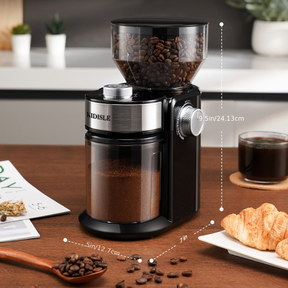 Burr Coffee Grinder Electric – 16 Grind Settings Adjustable Burr Mill Coffee Bean Grinder for 2–14 Cups, Espresso Drip Pour Over French Press