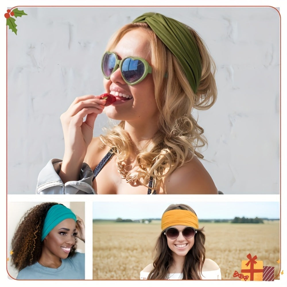 Twenty-Piece Wide Knot Headband Assortment in Protected Solid Colors for Everyday Hair Styling