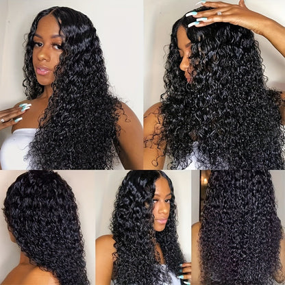 Lace Front Wig Kinky Curly Human Hair Style with 4x4x1 T-Part Lace, 180% Density and 12-22in Lengths