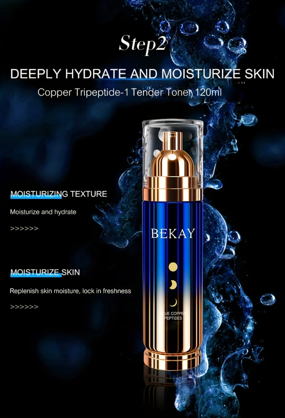 12-Piece BEKAY Skincare Gift Set with Blue-and-Gold Cleanser, Toner, Lotion, Cream and Eye-Care Collection