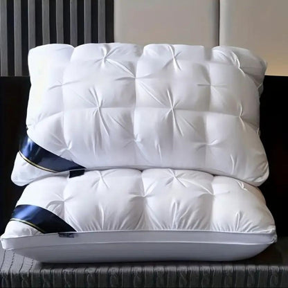 Hotel Quality Pillow Soft Polyester Fiber Bed Pillow with Zipper Closure for Deep Sleep Neck Support, Machine Washable All Season Pillow for Home Bedroom, White Grey 1 2 4 Pack