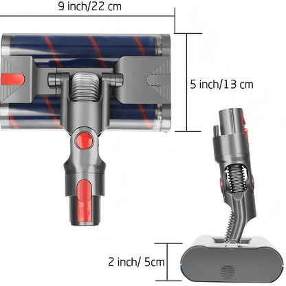 Dyson Replacement Brush Head Double Roller Compatible with V7 V8 V10 V11 V15 360° Swivel Hard Floor Vacuum Cleaner Attachment