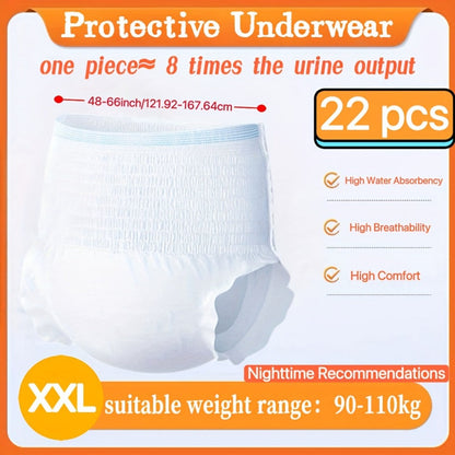 Disposable Incontinence Underwear for Seniors – High Absorbency Leak-Proof Pull-On Briefs, Ultra-Thin Breathable Soft Cotton for Men & Women, Home Care & Overnight Use