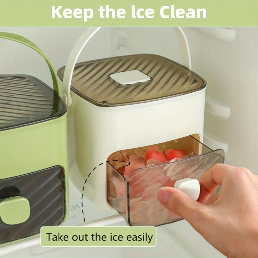 Ice Cube Tray with Lid 48 Compartment Stackable Double Layer Food Grade Plastic Ice Mold Easy Release Portable Ice Box for Beverages Coffee Tea Kitchen