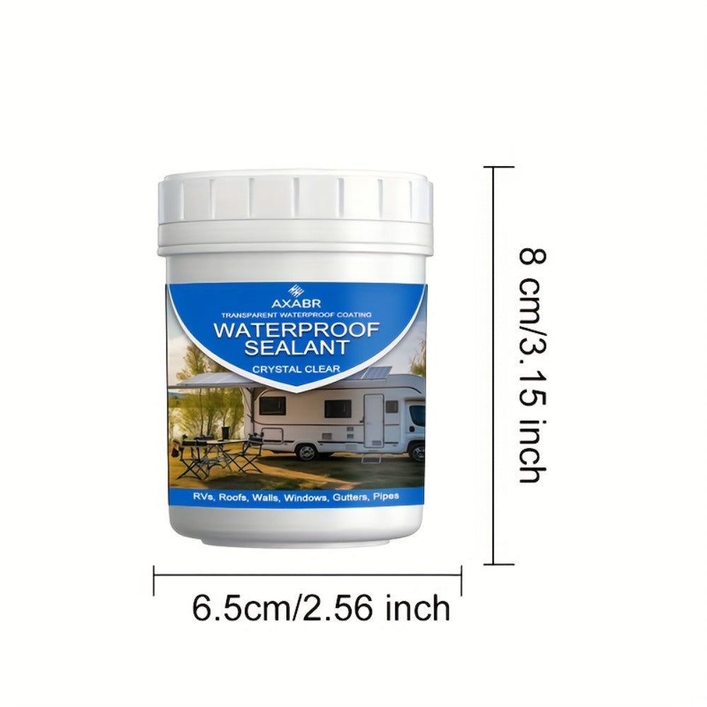 Fast-Drying Clear Waterproof Sealant 5.07oz - Quick-Dry Transparent Leak Repair Glue for RV, Boat, Roof, Pipe, Wall & Tile, Indoor & Outdoor, Includes Brush