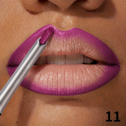 Matte Lip Liner Pencil with Eleven Numbered Checkout Shades from 01 to Color #17 for Defined Lip Looks