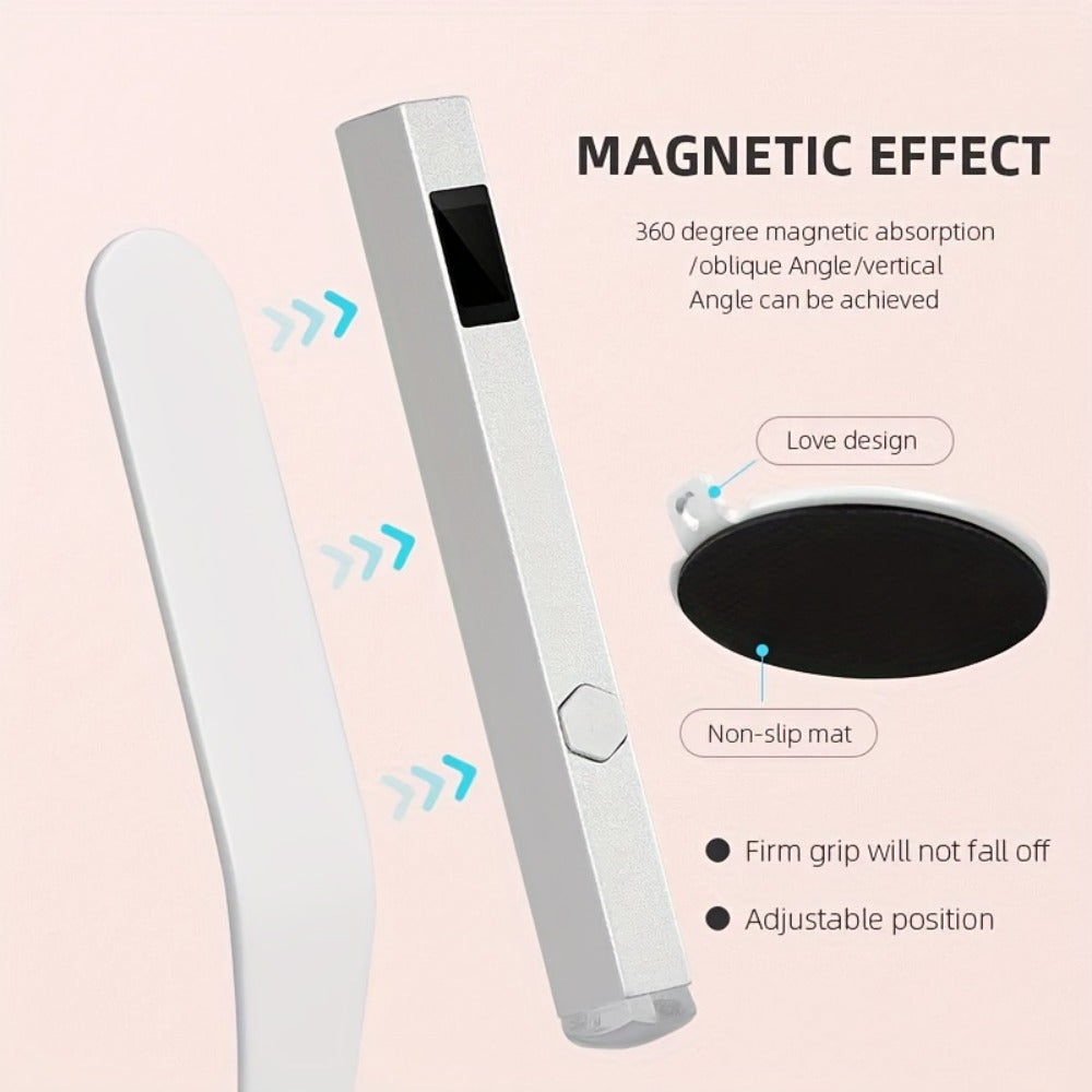 Handheld UV LED Nail Lamp with Magnetic Stand, 20/60s Timer Display, Type-C Port and Five Colors