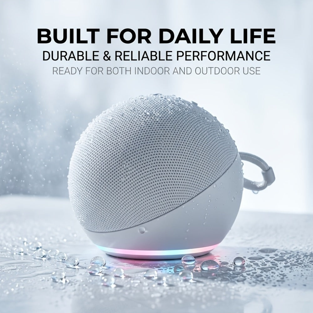 Portable Bluetooth Speaker Spherical Model with RGB, TWS, Subwoofer, 360° Listing and Included Base