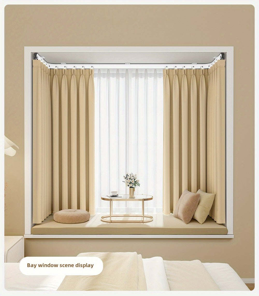 Flexible Curtain Rail Track – Bendable PVC Ceiling Mount Curtain Rod for Bay Window, Bathroom & Home Decor, Trim-to-Fit Monorail Curtain Track System