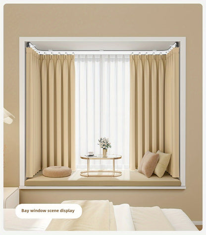 Flexible Curtain Rail Track – Bendable PVC Ceiling Mount Curtain Rod for Bay Window, Bathroom & Home Decor, Trim-to-Fit Monorail Curtain Track System