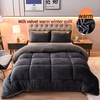 Reversible Quilted Comforter in Light Grey or Dark Grey with 94.49 x 86.61-Inch Listed Size