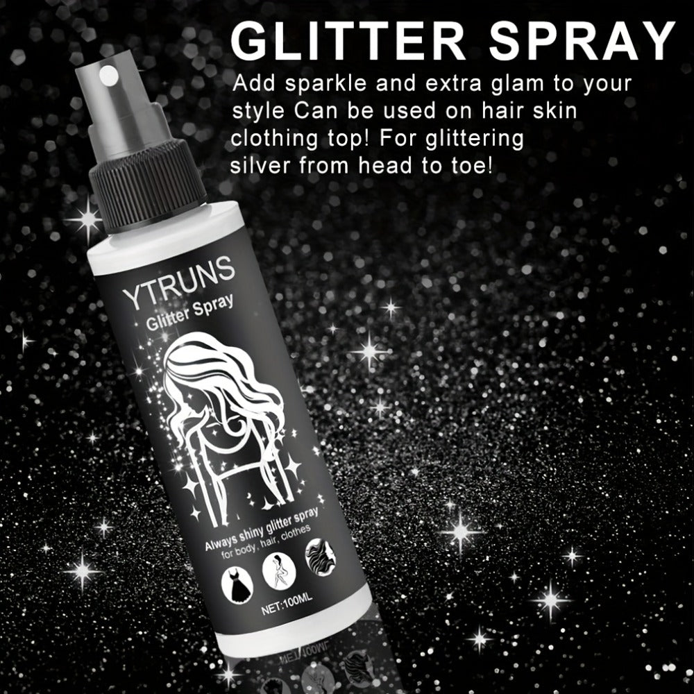 Two- or Three-Piece Body Glitter Spray Set for Hair and Skin in Source-Labeled Pack Options