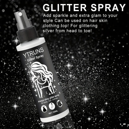 Two- or Three-Piece Body Glitter Spray Set for Hair and Skin in Source-Labeled Pack Options