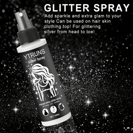 Glitter Spray for Hair & Body Quick Dry Shimmer Spray – High-Gloss Body Glitter for Face Lips Eyes Skin Festival Rave Party Photoshoot Everyday Glam Set 2pc & 3pc Options Women Teens