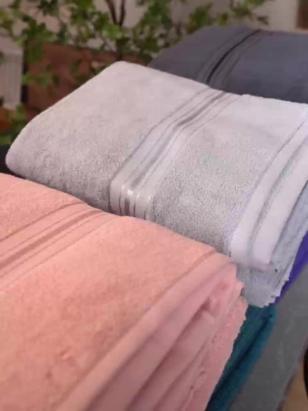 Towel Set 8 Piece 550GSM Pure Cotton Vintage Striped Bath, Hand Towels and Washcloths for Home and Guest Use