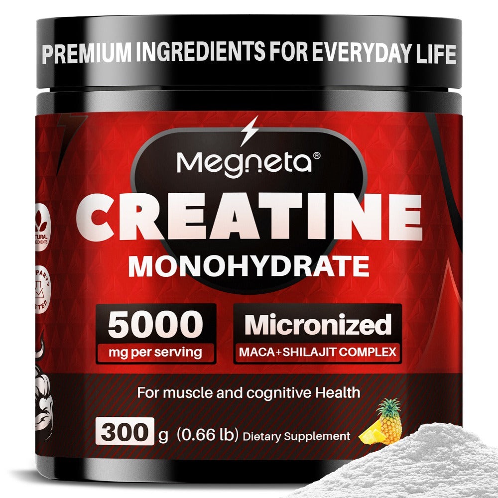 Micronized Creatine Monohydrate Powder 300g — 5000mg Per Serving | 60 Servings | Strength, Power & Focus Formula | No Artificial Sweeteners or Flavors | Pure Unflavored Pre & Post Workout