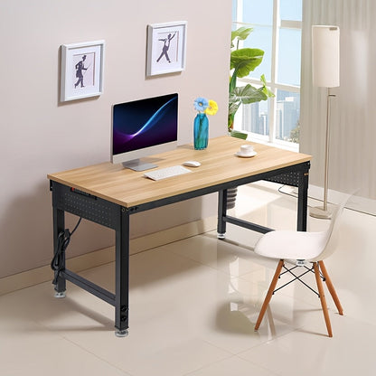 Adjustable 28–40-Inch Wood-Top Workbench in 60- or 96-Inch Widths with Pegboard, Wheels and Power Strip