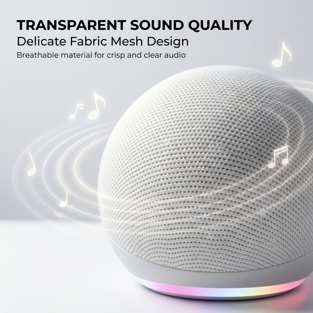 Portable Bluetooth Speaker Spherical Model with RGB, TWS, Subwoofer, 360° Listing and Included Base